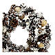 Adventskranz mit Zapfen, Trockenblumen, Perlen und Dekosternen, Schnee-Effekt, 35 cm s2