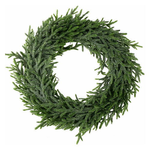 Adventskranz, künstliche grüne Zweige mit Glitter, 45 cm 1
