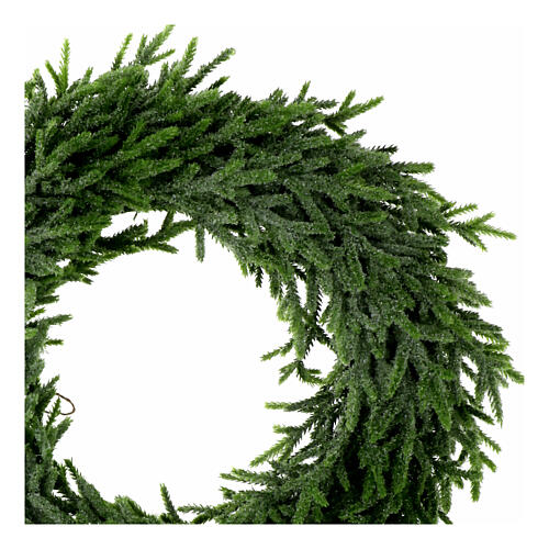Adventskranz, künstliche grüne Zweige mit Glitter, 45 cm 2