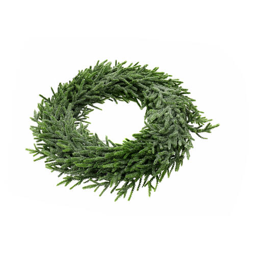 Adventskranz, künstliche grüne Zweige mit Glitter, 45 cm 3