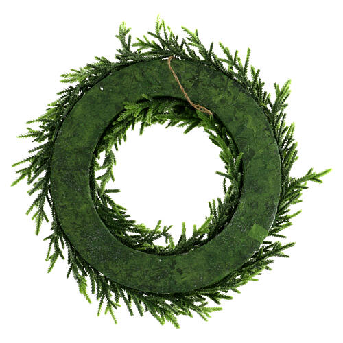 Adventskranz, künstliche grüne Zweige mit Glitter, 45 cm 4