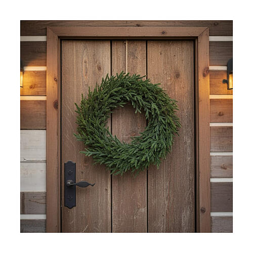 Advent wreath, green with glitter, 18 in 2