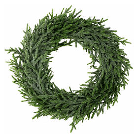 Coroa Advento verde com purpurina 45 cm