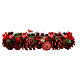 Rectangular candle holder with 4 glasses, pinecones and red berries, 4x18x6 in s3