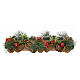 Rectangular candle holder with 4 glasses, pinecones and red berries, 8x20x3 inches s3