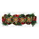 Rectangular candle holder with 4 glasses, pinecones and red berries, 8x20x3 inches s5