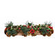 Candle holder 20x50x10cm pine cones red berries four glasses s1