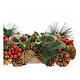 Candle holder 20x50x10cm pine cones red berries four glasses s4