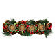 Candle holder 20x50x10cm pine cones red berries four glasses s5