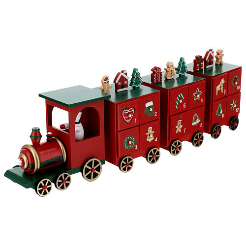 Calendario Adviento tren juguete en movimiento 15x50x10 cm 4