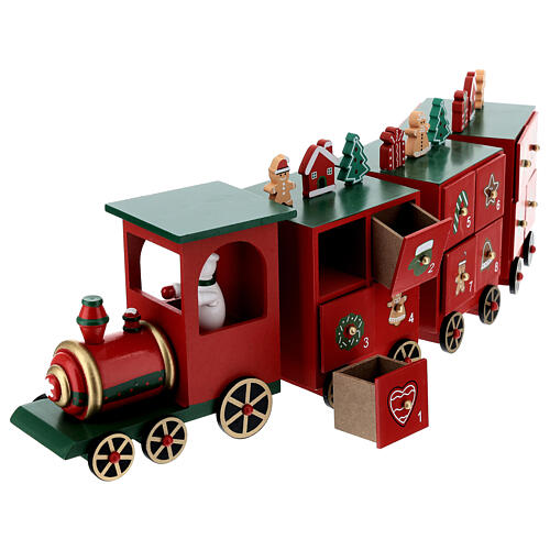 Kalendarz adwentowy pociąg zabawka poruszająca się, 15x50x10 cm 3