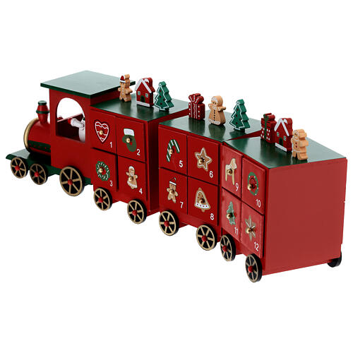 Kalendarz adwentowy pociąg zabawka poruszająca się, 15x50x10 cm 8