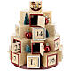 Calendario Adviento árbol Navidad madera estrella purpurina 30 cm s2