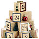 Calendario Adviento árbol Navidad madera estrella purpurina 30 cm s6