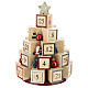 Calendario Adviento árbol Navidad madera estrella purpurina 30 cm s7