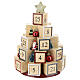 Calendario Adviento árbol Navidad madera estrella purpurina 30 cm s8