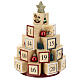 Calendário do Advento árvore de Natal madeira estrela purpurina 30 cm s1