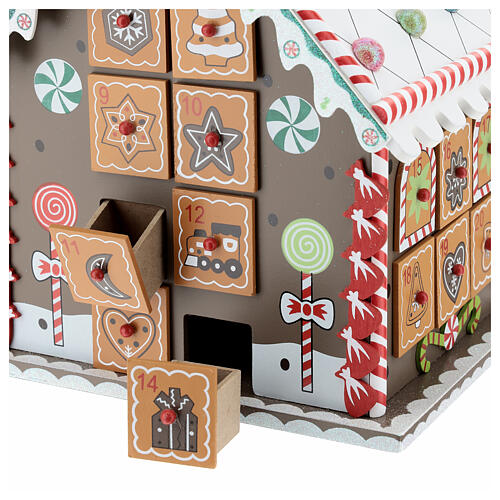 Advent calendar, wooden gingerbread house, 12x8x10 in 2