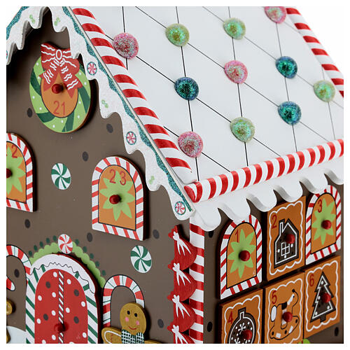 Advent calendar, wooden gingerbread house, 12x8x10 in 6
