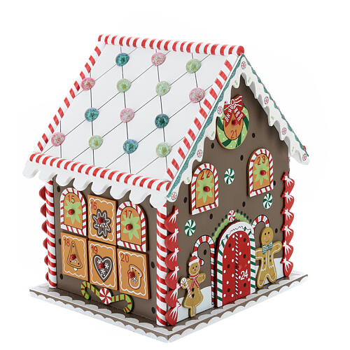 Advent calendar, wooden gingerbread house, 12x8x10 in 10