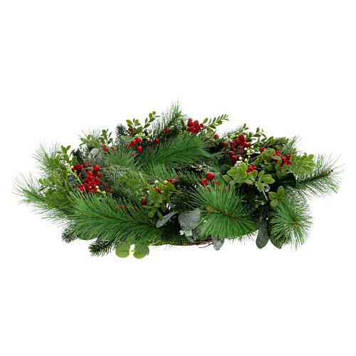 Advent wreath of 24 in, eucalyptus branches and red berries 4