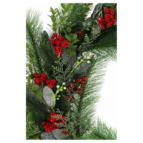 Advent wreath of 24 in, eucalyptus branches and red berries 5