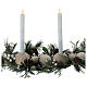 Adventskerzenhalter aus Holzkugeln mit künstlichen grünen Zweigen und 4 LED-Kerzen, 10x80x20 cm. s3