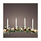 Christmas centrepiece with 4 LED candles of 0.8 in, warm white light, wooden candle holders, 4x32x8 in s4