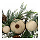 Candle holder with 4 LED candles 2 cm warm white wooden spheres 10x80x20cm s5
