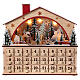 Adventskalender aus Holz mit Spieluhr und Winterszene im nordischen Stil, befüllbar, 35x40x10 cm s1