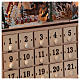 Adventskalender aus Holz mit Spieluhr und Winterszene im nordischen Stil, befüllbar, 35x40x10 cm s6