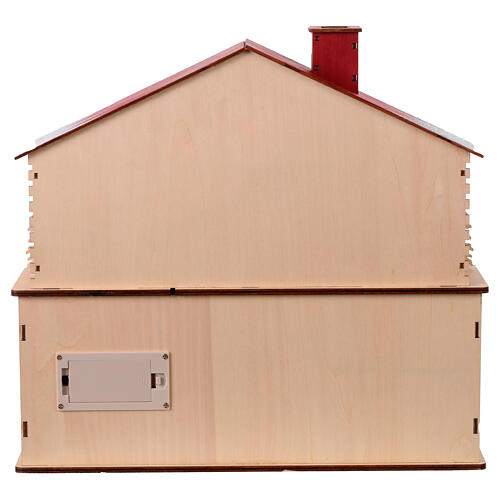 Wooden Advent calendar with snowy landscape in German style, 14x16x4 in 8