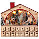 Wooden Advent calendar with snowy landscape in German style, 14x16x4 in s2