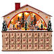 Calendario de Adviento carillón madera paisaje invernal estilo alemán 35x40x10 cm s1