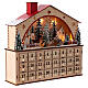 Calendario dell'Avvento carillon legno paesaggio invernale stile tedesco 35x40x10 cm s5