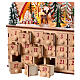 Calendario dell'Avvento carillon legno paesaggio invernale stile tedesco 35x40x10 cm s4