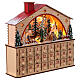 Calendario dell'Avvento legno paesaggio invernale stile tedesco 35x40x10 cm s7