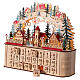 Calendario dell'Avvento carillon legno stile tedesco illuminato 40x45x15 cm s4