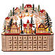 Calendario dell'Avvento carillon legno stile tedesco illuminato 40x45x15 cm s1
