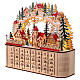 Calendario dell'Avvento carillon legno stile tedesco illuminato 40x45x15 cm s4