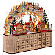 Calendario dell'Avvento carillon legno stile tedesco illuminato 40x45x15 cm s6