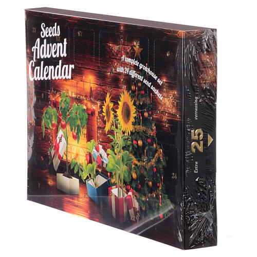Advent calendar, Christmas fireplace, 24 seeds to plant with greenhouse 5