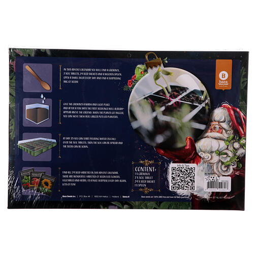 Advent calendar with Santa's greenhouse, 24 seeds to plant with greenhouse 18