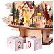 Advent dater, wooden Christmas tree with LED lights, 14x12x4 in s4