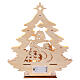 Datario Adviento árbol de Navidad madera luminoso led blanco cálido 35x30x10 cm s7