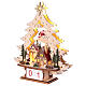 Datario Avvento albero di Natale legno luminoso led bianco caldo 35x30x10 cm s4