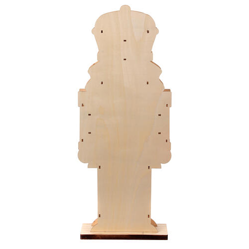 Calendario dell'Avvento Schiaccianoci di Natale giacca rossa legno 55x25x5 cm 9