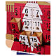 Kalendarz adwentowy Dziadek do orzechów, czerwona marynarka, drewno 55x25x5 cm s5
