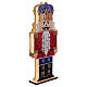 Christmas Nutcracker Advent Calendar red wooden jacket 55x25x5 cm s8