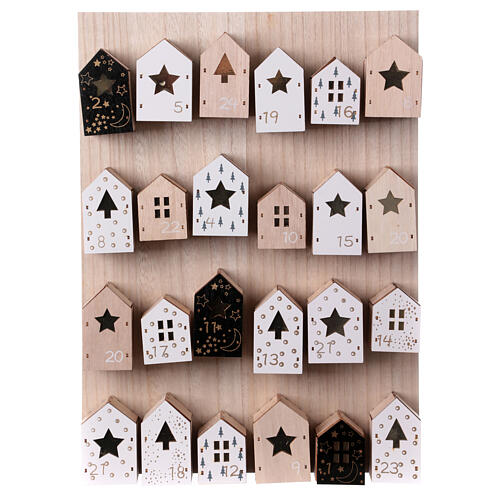 Adventskalender aus MDF in Naturholzoptik – 45 × 35 × 5 cm 2